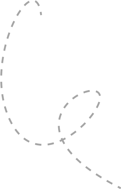 White dashed looping trail on a transparent background